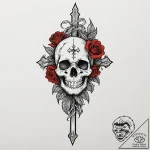 Cross on finger, artistic tattoo sketch, on a… – tattoo sketch (№1752956135_0, 19.07.2025 20:15) — tattoovalue.net