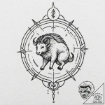 Tattoo sketch a zodiac animal trying to escap… – tattoo sketch (№1752956303_0, 19.07.2025 20:18) — tattoovalue.net