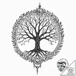 Tattoo sketch a blackwork tree of life with t… – tattoo sketch (№1752956642_0, 19.07.2025 20:24) — tattoovalue.net