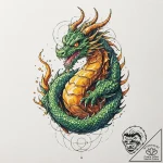 A watercolor tattoo of shenron the dragon, fr… – tattoo sketch (№1752956983_0, 19.07.2025 20:29) — tattoovalue.net