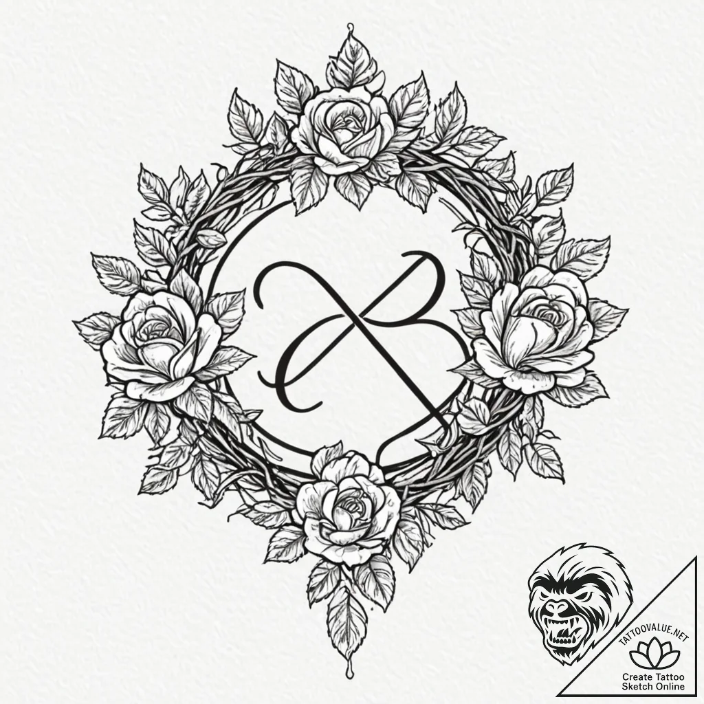127. tattoo design: a "rod" rune with intertw... - tattoo sketch (№1752957235_0, 19.07.2025 20:33) — tattoovalue.net