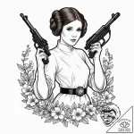 A beautiful linework tattoo design of princes… – tattoo sketch (№1752957996_0, 19.07.2025 20:46) — tattoovalue.net