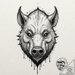 A linework tattoo of inosuke’s boar mask,, co… – tattoo sketch (№1752958248_0, 19.07.2025 20:50) — tattoovalue.net