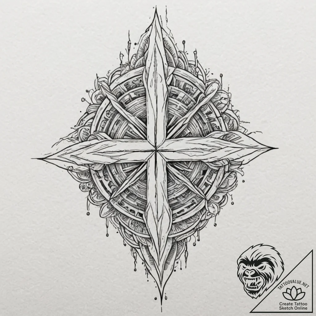 Tattoo sketch an abstract depiction of contro... - tattoo sketch (№1752958415_0, 19.07.2025 20:53) — tattoovalue.net