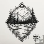 Nature & landscapes, tattoo flash sheet desig… – tattoo sketch (№1752958836_0, 19.07.2025 21:00) — tattoovalue.net
