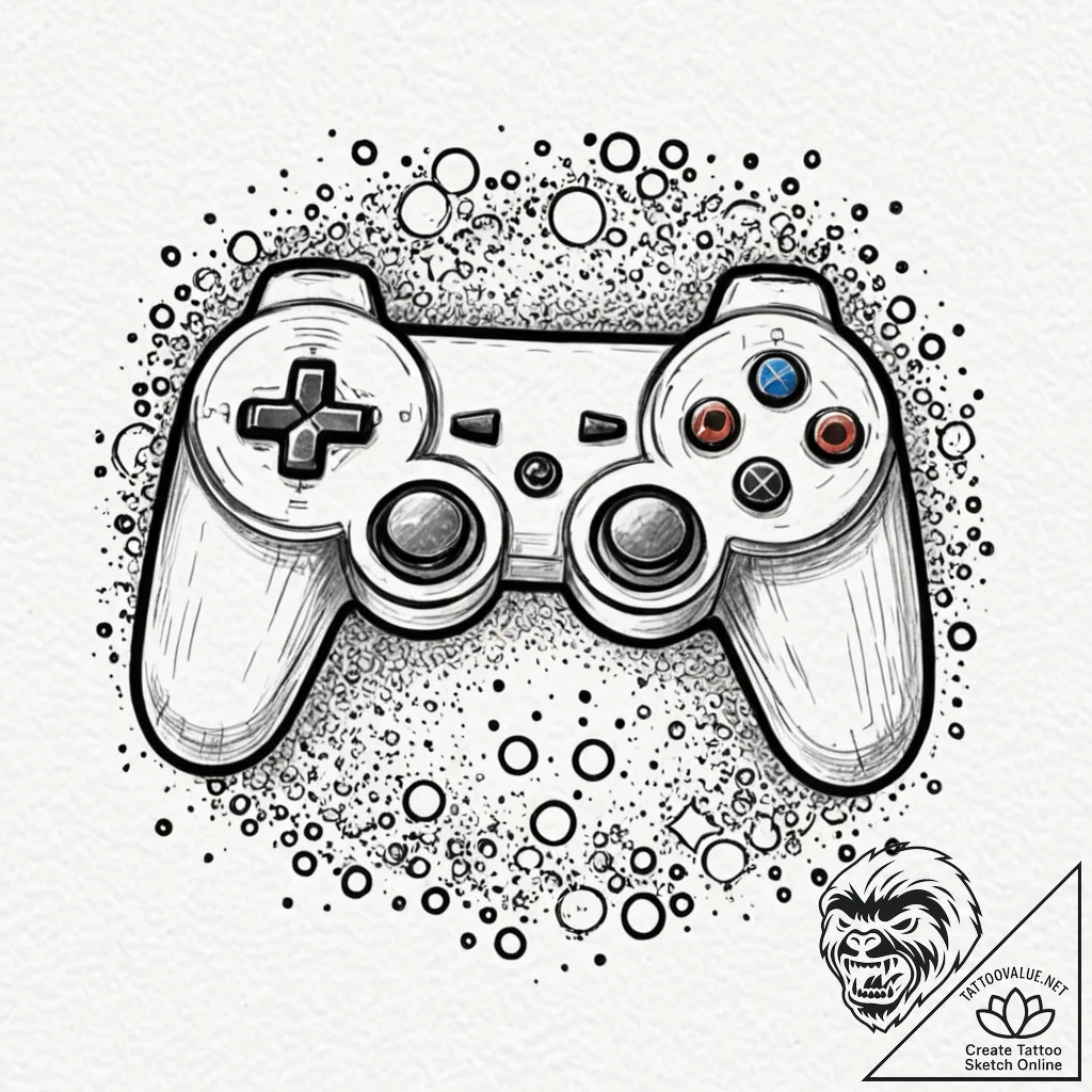 Tattoo sketch a classic gamepad button set x... - tattoo sketch (№1752960018_0, 19.07.2025 21:20) — tattoovalue.net