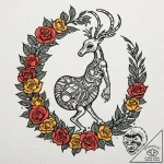 Kokopelli, ink illustration for tattoo, on a… – tattoo sketch (№1752960273_0, 19.07.2025 21:24) — tattoovalue.net