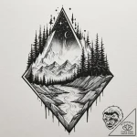 Tattoo sketch an aurora borealis effect in wa… – tattoo sketch (№1752961543_0, 19.07.2025 21:45) — tattoovalue.net