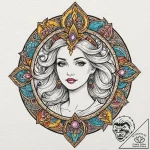 Fortune (goddess/symbol), concept art for tat… – tattoo sketch (№1752961628_0, 19.07.2025 21:47) — tattoovalue.net