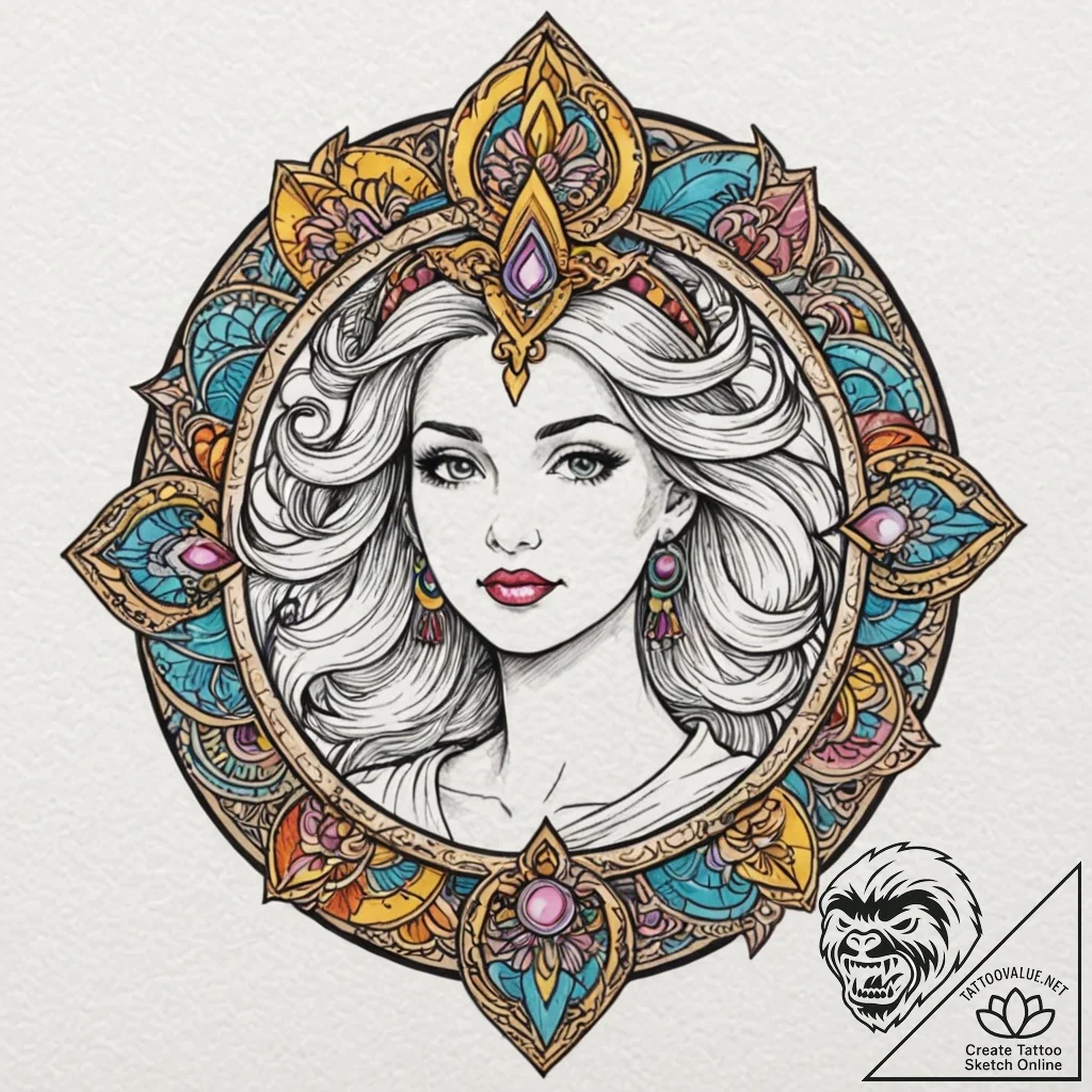 Fortune (goddess/symbol), concept art for tat... - tattoo sketch (№1752961628_0, 19.07.2025 21:47) — tattoovalue.net