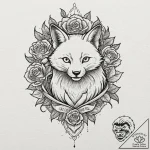 Kitsune, tattoo flash sheet design, on a clea… – tattoo sketch (№1752961796_0, 19.07.2025 21:49) — tattoovalue.net