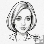 A sketch of margot tenenbaum, with her wooden… – tattoo sketch (№1752961963_0, 19.07.2025 21:52) — tattoovalue.net