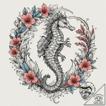 Tattoo sketch a pair of seahorses, their tail… – tattoo sketch (№1752962809_0, 19.07.2025 22:06) — tattoovalue.net