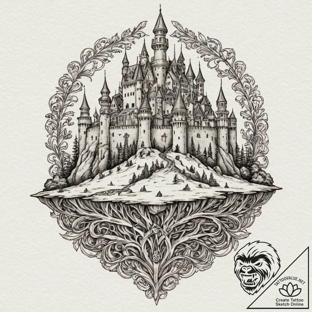 Tattoo design a complex brain or mind represe... - tattoo sketch (№1752962977_0, 19.07.2025 22:09) — tattoovalue.net