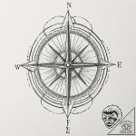 Tattoo sketch a compass whose needle always p… – tattoo sketch (№1752963062_0, 19.07.2025 22:11) — tattoovalue.net