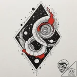Tattoo design a galaxy forming a powerful, ab… – tattoo sketch (№1752963399_0, 19.07.2025 22:16) — tattoovalue.net