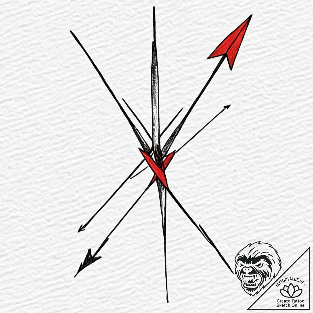 Tattoo sketch a sagittarius arrow, very fine... - tattoo sketch (№1752963568_0, 19.07.2025 22:19) — tattoovalue.net