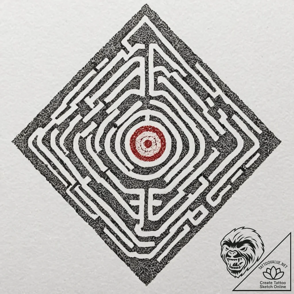 A linework tattoo of the maze from the shinin... - tattoo sketch (№1752964498_0, 19.07.2025 22:34) — tattoovalue.net