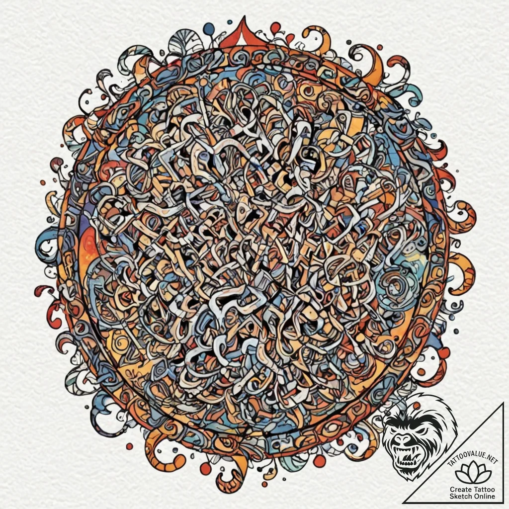 A watercolor tattoo of the dude's rug, "it re... - tattoo sketch (№1752964752_0, 19.07.2025 22:39) — tattoovalue.net