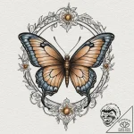 Tattoo sketch a butterfly or bird (spirit ani… – tattoo sketch (№1752964836_0, 19.07.2025 22:40) — tattoovalue.net