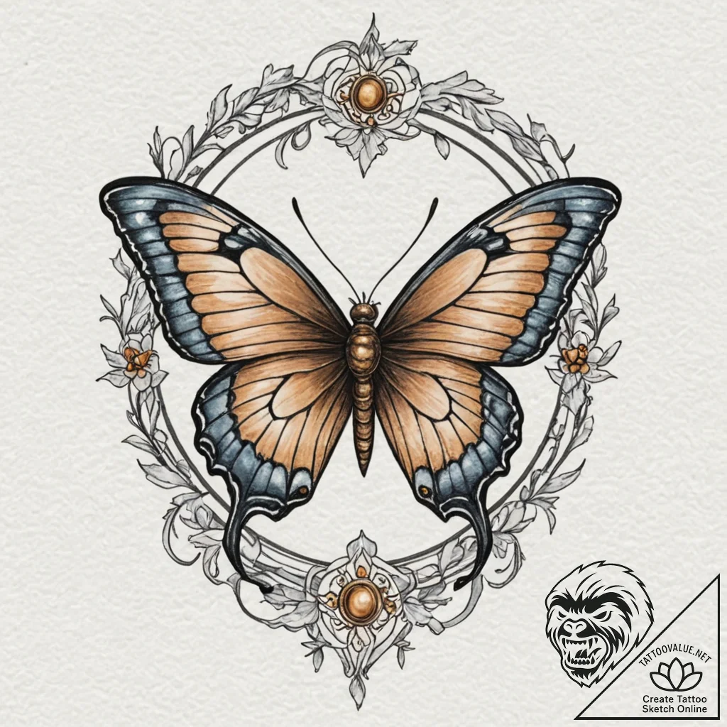 Tattoo sketch a butterfly or bird (spirit ani... - tattoo sketch (№1752964836_0, 19.07.2025 22:40) — tattoovalue.net