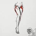 Tattoo design a subtle line following the cur… – tattoo sketch (№1752965510_0, 19.07.2025 22:51) — tattoovalue.net