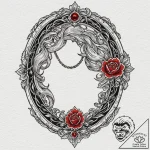 Tattoo design a vintage locket, slightly open… – tattoo sketch (№1752965677_0, 19.07.2025 22:54) — tattoovalue.net