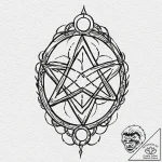 A sketch of the “paimon” sigil from hereditar… – tattoo sketch (№1752966353_0, 19.07.2025 23:05) — tattoovalue.net