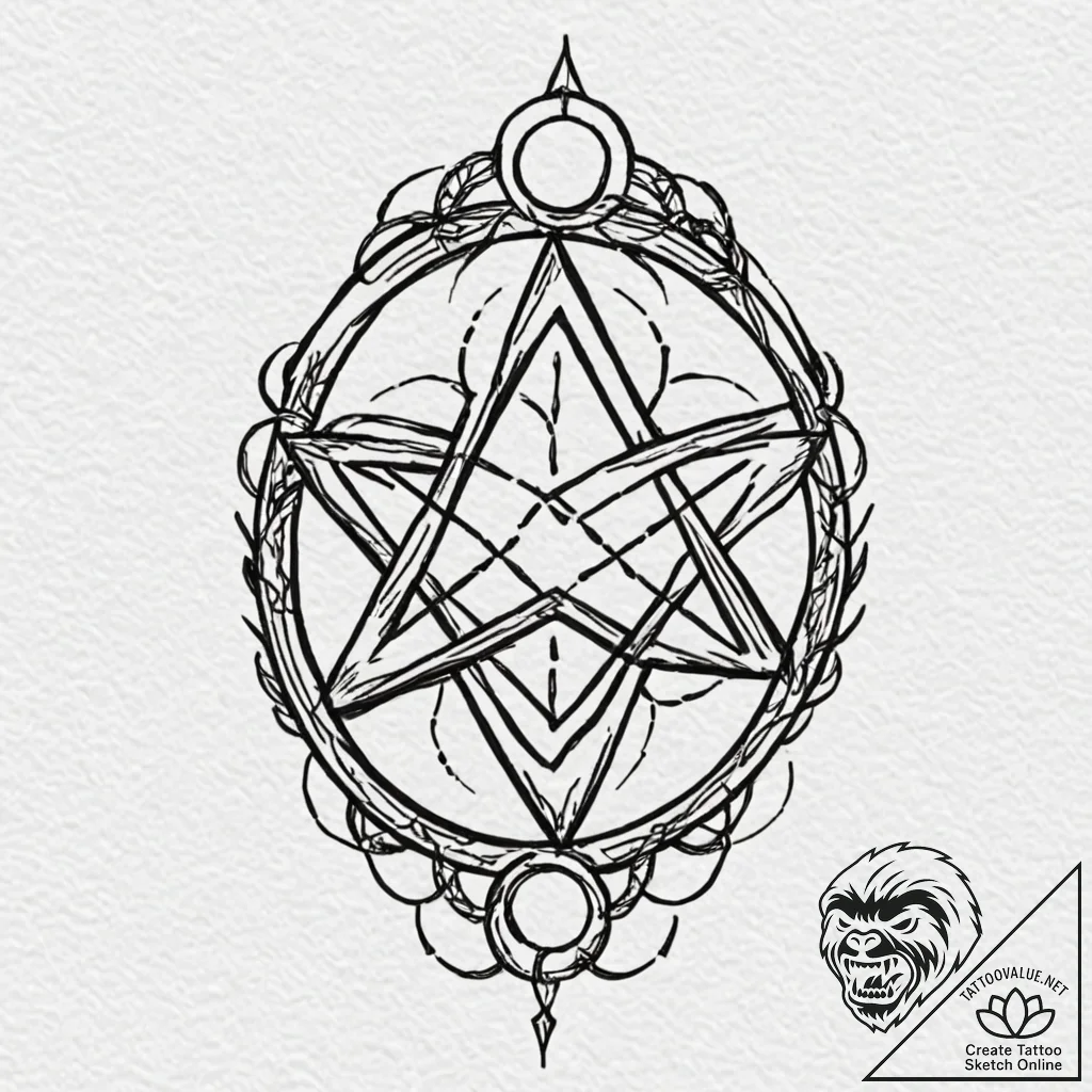 A sketch of the "paimon" sigil from hereditar... - tattoo sketch (№1752966353_0, 19.07.2025 23:05) — tattoovalue.net