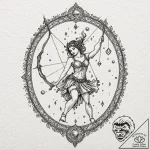 Tattoo sketch a sagittarius archer with the “… – tattoo sketch (№1752966438_0, 19.07.2025 23:07) — tattoovalue.net
