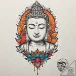 Buddha, tattoo drawing outline, new school ta… – tattoo sketch (№1752967363_0, 19.07.2025 23:22) — tattoovalue.net