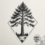 Tattoo sketch a strong, stoic redwood tree, r… – tattoo sketch (№1752968036_0, 19.07.2025 23:33) — tattoovalue.net