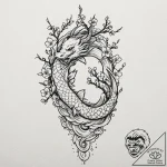 Tattoo sketch a branch of cherry blossoms, sy… – tattoo sketch (№1752968121_0, 19.07.2025 23:35) — tattoovalue.net