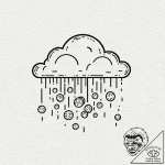 Tattoo sketch a pixelated cloud raining coins… – tattoo sketch (№1752968377_0, 19.07.2025 23:39) — tattoovalue.net
