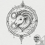 Tattoo sketch a single zodiac glyph with a vi… – tattoo sketch (№1752968460_0, 19.07.2025 23:41) — tattoovalue.net