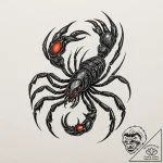 Tattoo design a scorpio scorpion made of obsi… – tattoo sketch (№1752968545_0, 19.07.2025 23:42) — tattoovalue.net