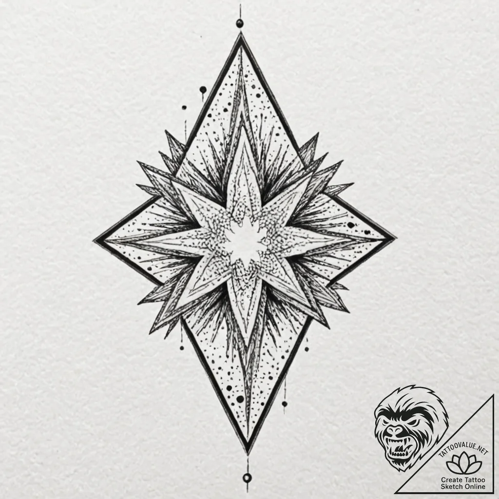 Tattoo design 'power up' with a glowing star... - tattoo sketch (№1752968882_0, 19.07.2025 23:48) — tattoovalue.net