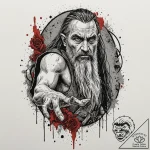 A neo-traditional portrait of a fierce uruk-h… – tattoo sketch (№1752969051_0, 19.07.2025 23:50) — tattoovalue.net