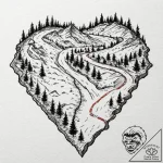 A minimalist tattoo of the path of the fellow… – tattoo sketch (№1752969219_0, 19.07.2025 23:53) — tattoovalue.net