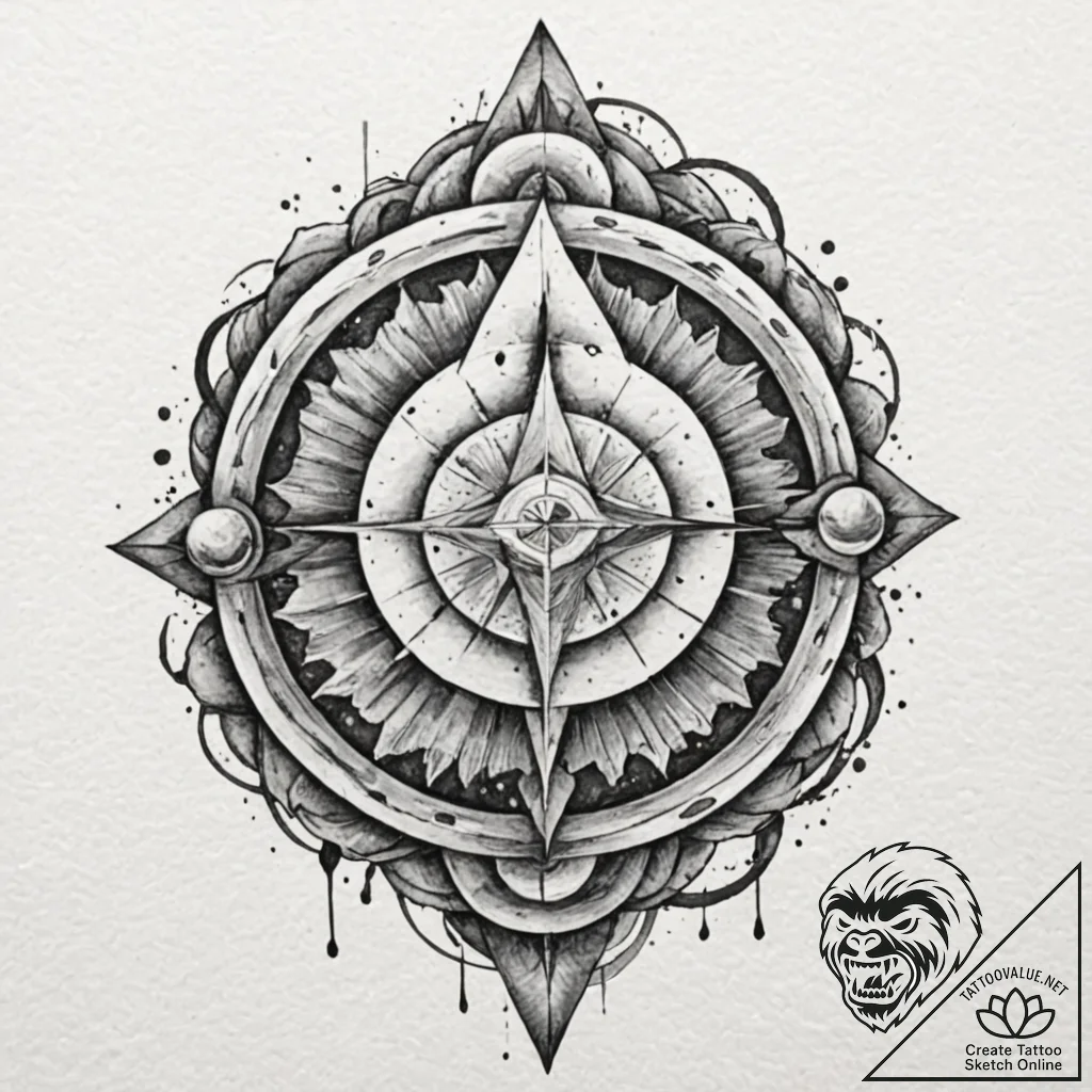 р сѓрѕр° рђр»р°с‚с‹сђсњ (alatyr, center of th... - tattoo sketch (№1752969726_0, 20.07.2025 00:02) — tattoovalue.net