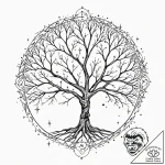 Tattoo sketch a stylized tree where the branc… – tattoo sketch (№1752969811_0, 20.07.2025 00:03) — tattoovalue.net