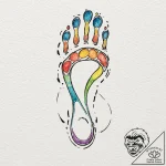 Tattoo design a stylized runner’s footprint o… – tattoo sketch (№1752969978_0, 20.07.2025 00:06) — tattoovalue.net