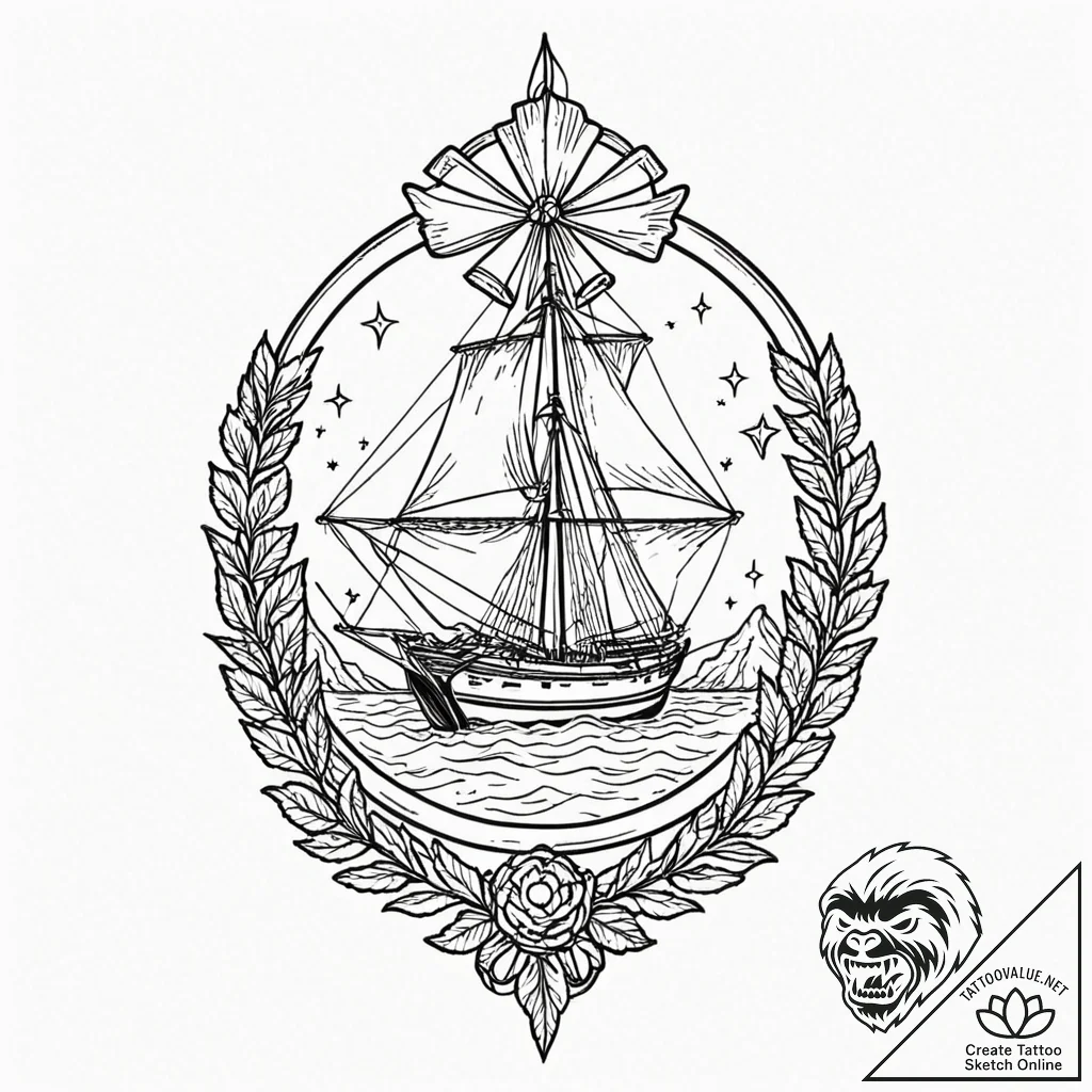 Rowan, ink illustration for tattoo, old schoo... - tattoo sketch (№1752970063_0, 20.07.2025 00:07) — tattoovalue.net