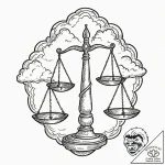Tattoo sketch libra’s scales balanced by gent… – tattoo sketch (№1752970653_0, 20.07.2025 00:17) — tattoovalue.net