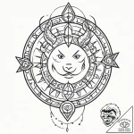 Tattoo sketch a zodiac glyph with a light, ai… – tattoo sketch (№1752970820_0, 20.07.2025 00:20) — tattoovalue.net