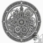 The inside of a clock tower, showing the mass… – tattoo sketch (№1752971075_0, 20.07.2025 00:24) — tattoovalue.net