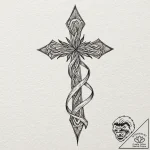 Tattoo design a subtle tribute ribbon in blac… – tattoo sketch (№1752972424_0, 20.07.2025 00:47) — tattoovalue.net