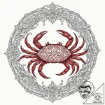 Tattoo design a cancer crab made of abstract,… – tattoo sketch (№1752973861_0, 20.07.2025 01:11) — tattoovalue.net