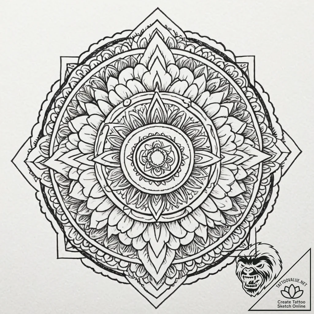Tattoo design: a kolovrat with interwoven pat... - tattoo sketch (№1752974789_0, 20.07.2025 01:26) — tattoovalue.net