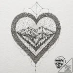 Love, concept art for tattoo, sepia tone sket… – tattoo sketch (№1752975551_0, 20.07.2025 01:39) — tattoovalue.net